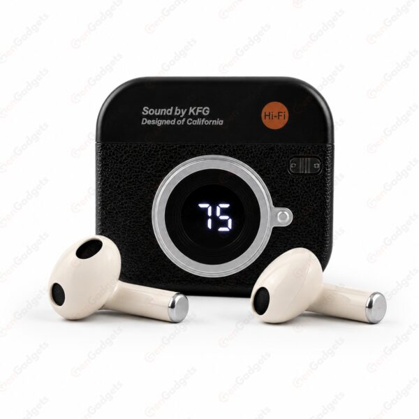 Q86 Retro Camera TWS Earbuds - Black Color